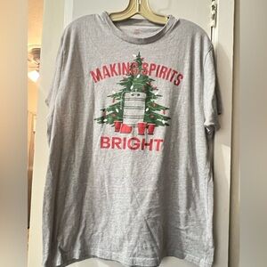Gray Holiday Graphic Tee - Making Spirits Bright